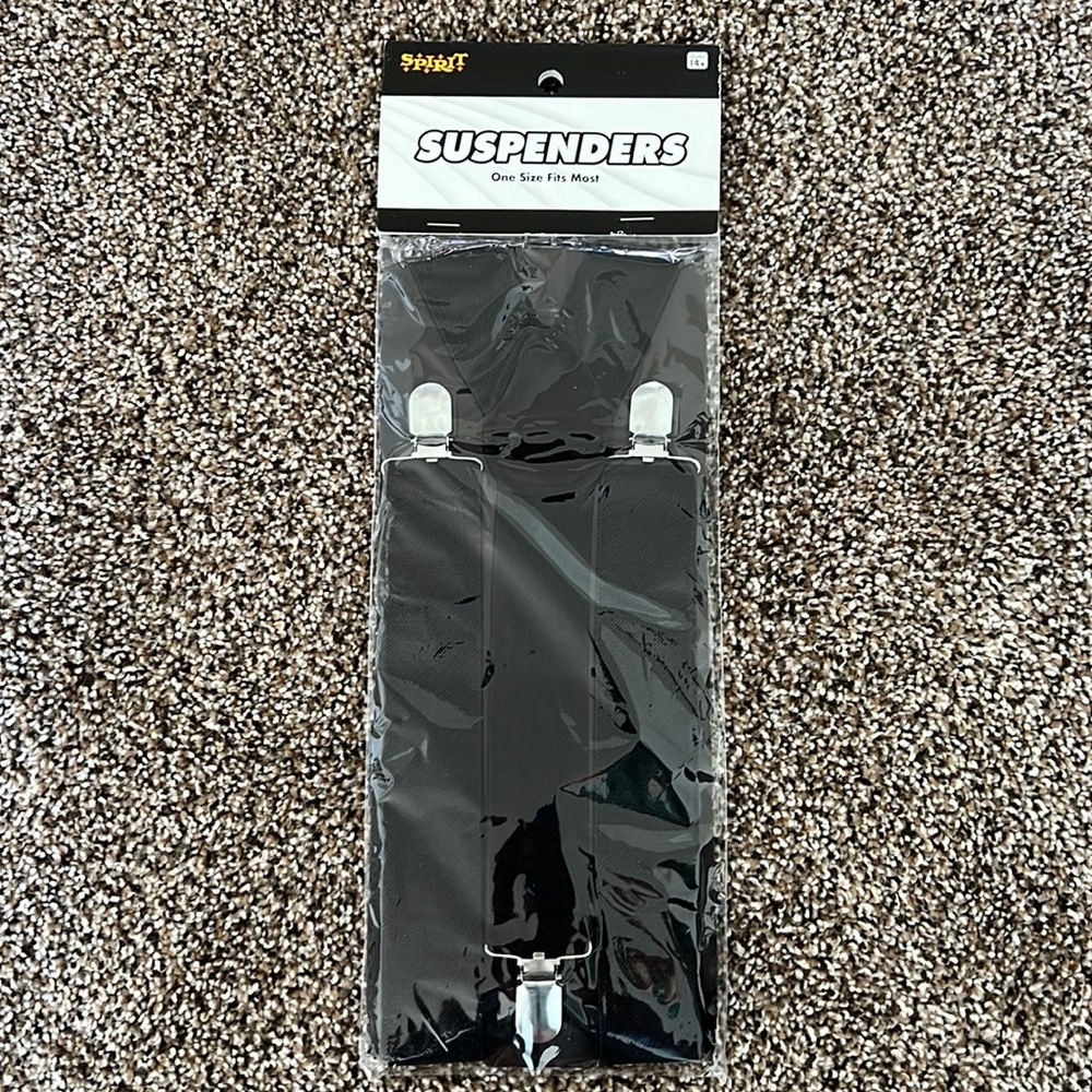 Black suspenders unisex